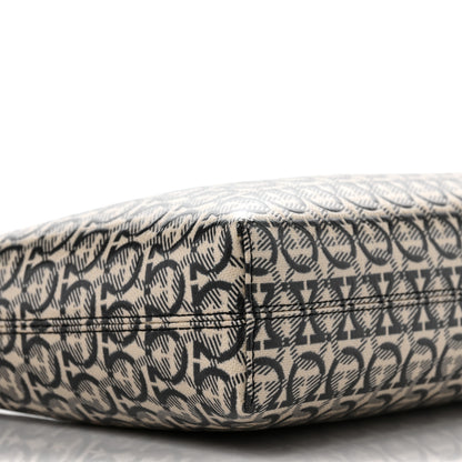 Salvatore Ferragamo Jacquard Trifolio Shoulder Bag Beige Black 7 of 9