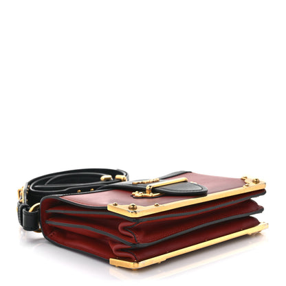 Prada City Calfskin Saffiano Cahier Bag Cotto Black 3 of 10