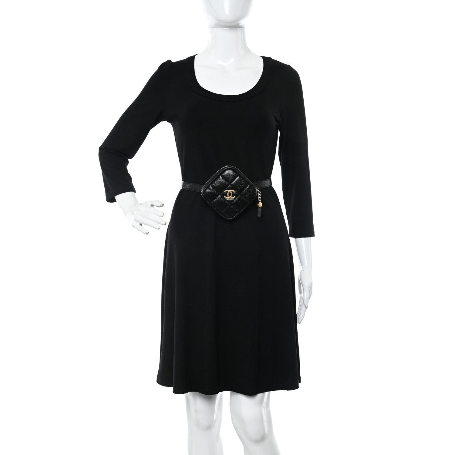 Chanel Caviar Quilted Coin Purse Belt Bag Black 2 of 12