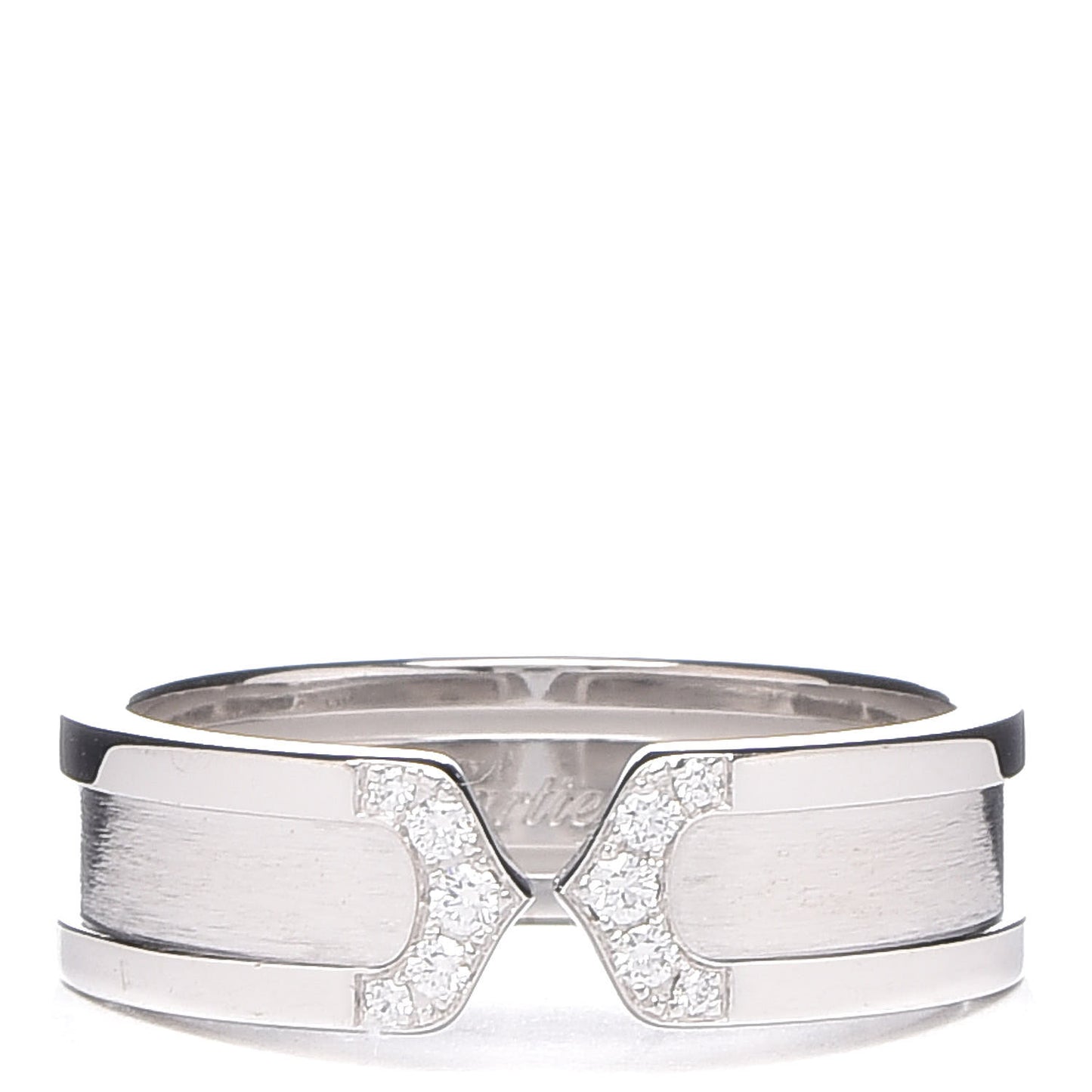 18K White Gold Diamond 6.5mm Logo De Ring 60 9