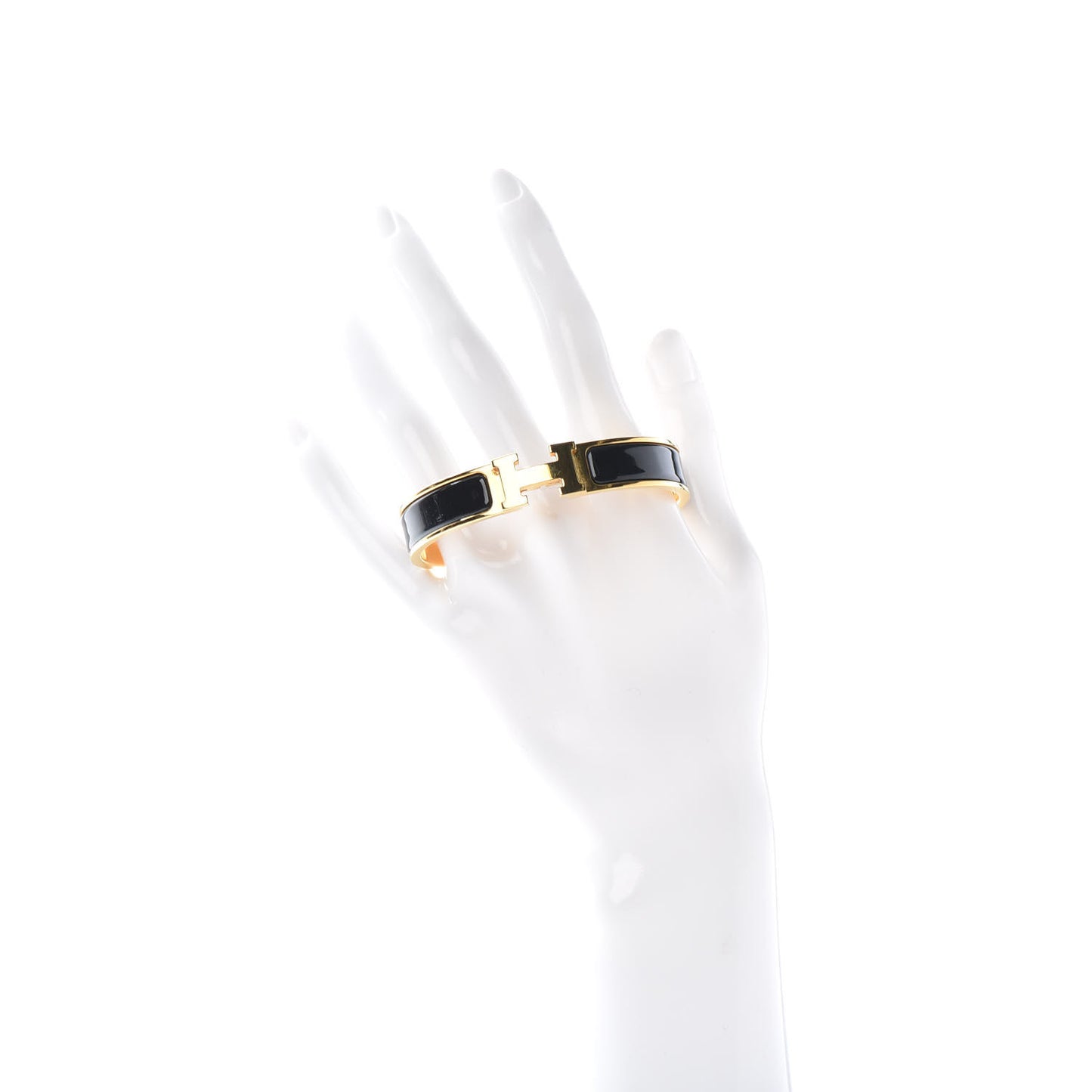 Enamel Narrow Clic Clac H Bracelet PM Black