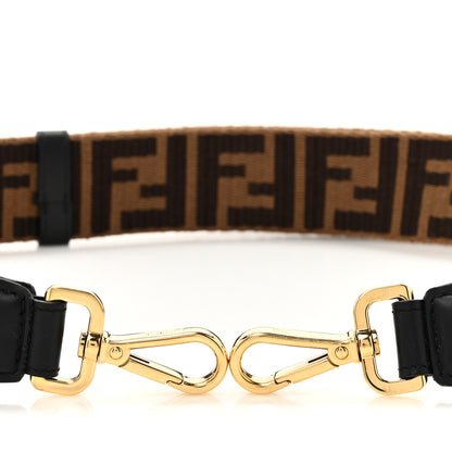 Fendi Ribbon Vitello Century FF 1974 Flat Studded Strap You Fango Marrone Ebano 3 of 5