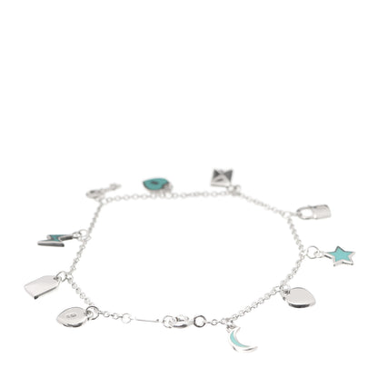 Tiffany Sterling Silver Enamel Love Notes Charm Bracelet Blue 3 of 6