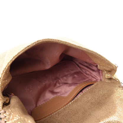 Stella McCartney Metallic Crackle Shaggy Deer Falabella Crossbody Bag Gold 5 of 10