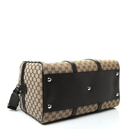 Gucci Monogram Dollar Calfskin Boston Duffle Bag Beige Ebony Testa di Moro Marrone Scuro 3 of 8