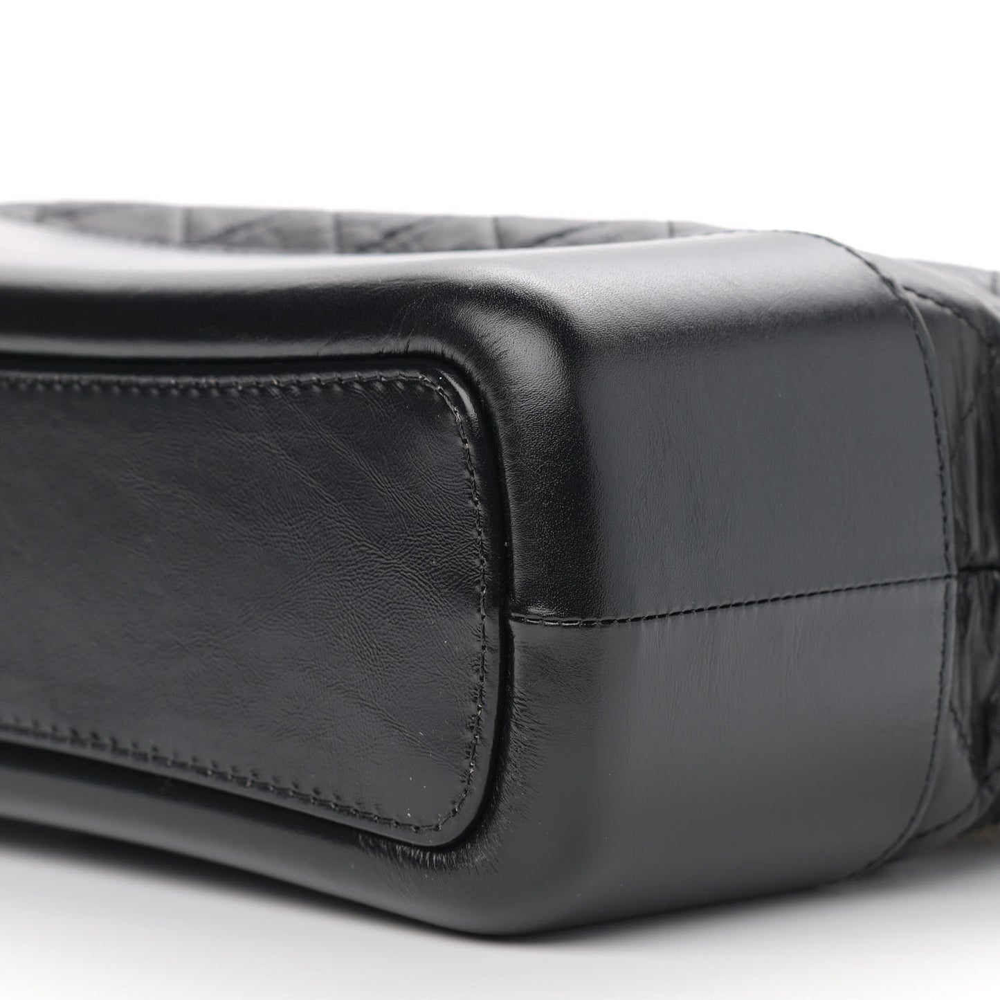Aged Calfskin Quilted Medium Gabrielle Hobo Black