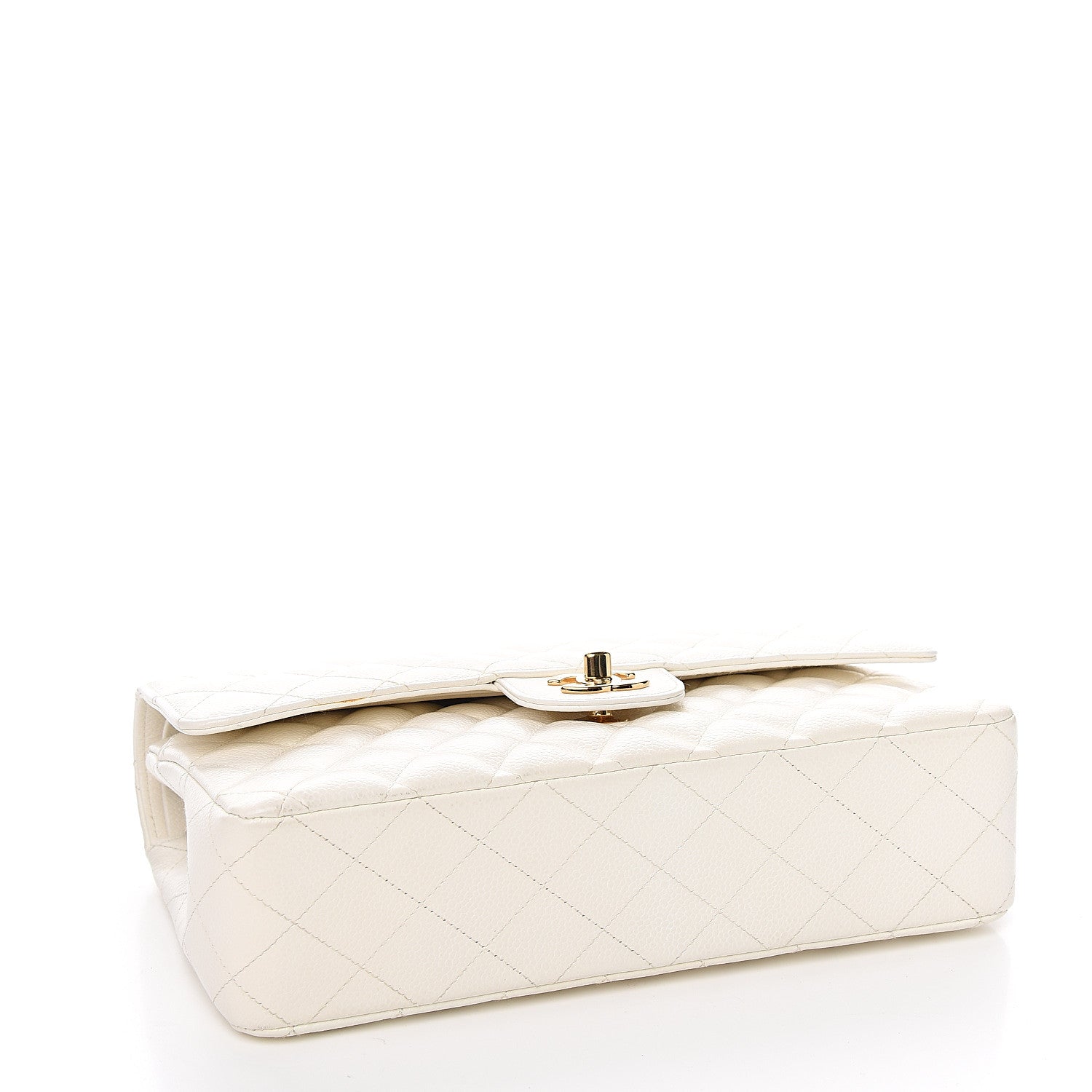 Chanel Caviar Quilted Medium Double Flap White 3 of 11