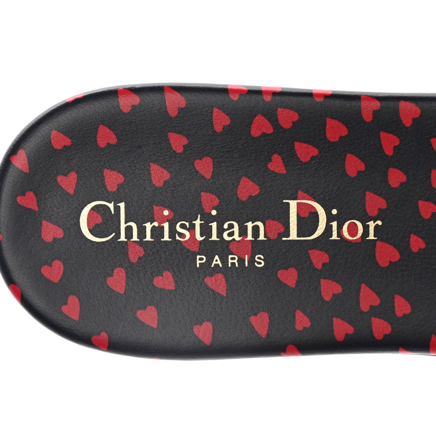 Canvas Pop Heart I Love Paris Embroidered Dway Flat Slide Sandals 41 Deep Blue Red