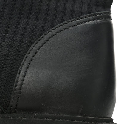 Fendi Calfskin Stretch Fabric Rockoko Biker Boots 41 Tobacco Black Marino 9 of 10