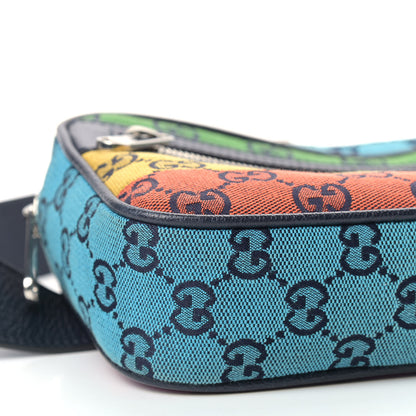 Gucci Monogram Multicolor Retro Interlocking G Belt Bag Blue Rainbow Light Blue 8 of 9