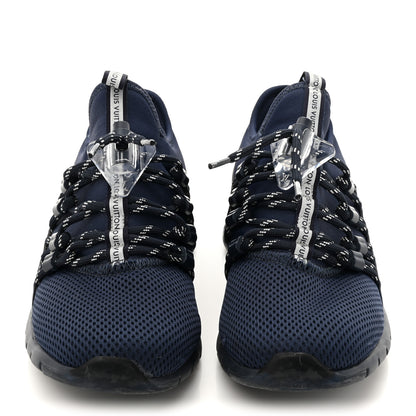 Louis Vuitton Neoprene Mesh Rubber Fastlane Low Sneakers 37 Marine 3 of 11