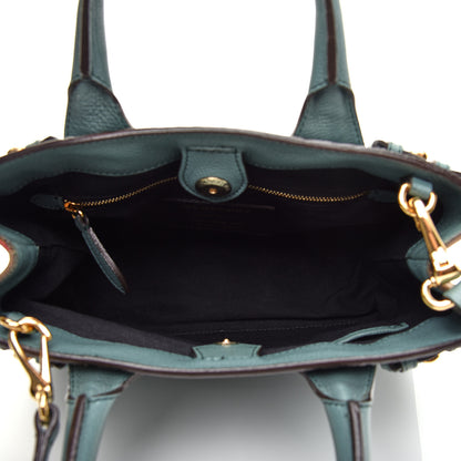 Burberry Grainy Calfskin House Check Small Banner Tote Smokey Green 5 of 12
