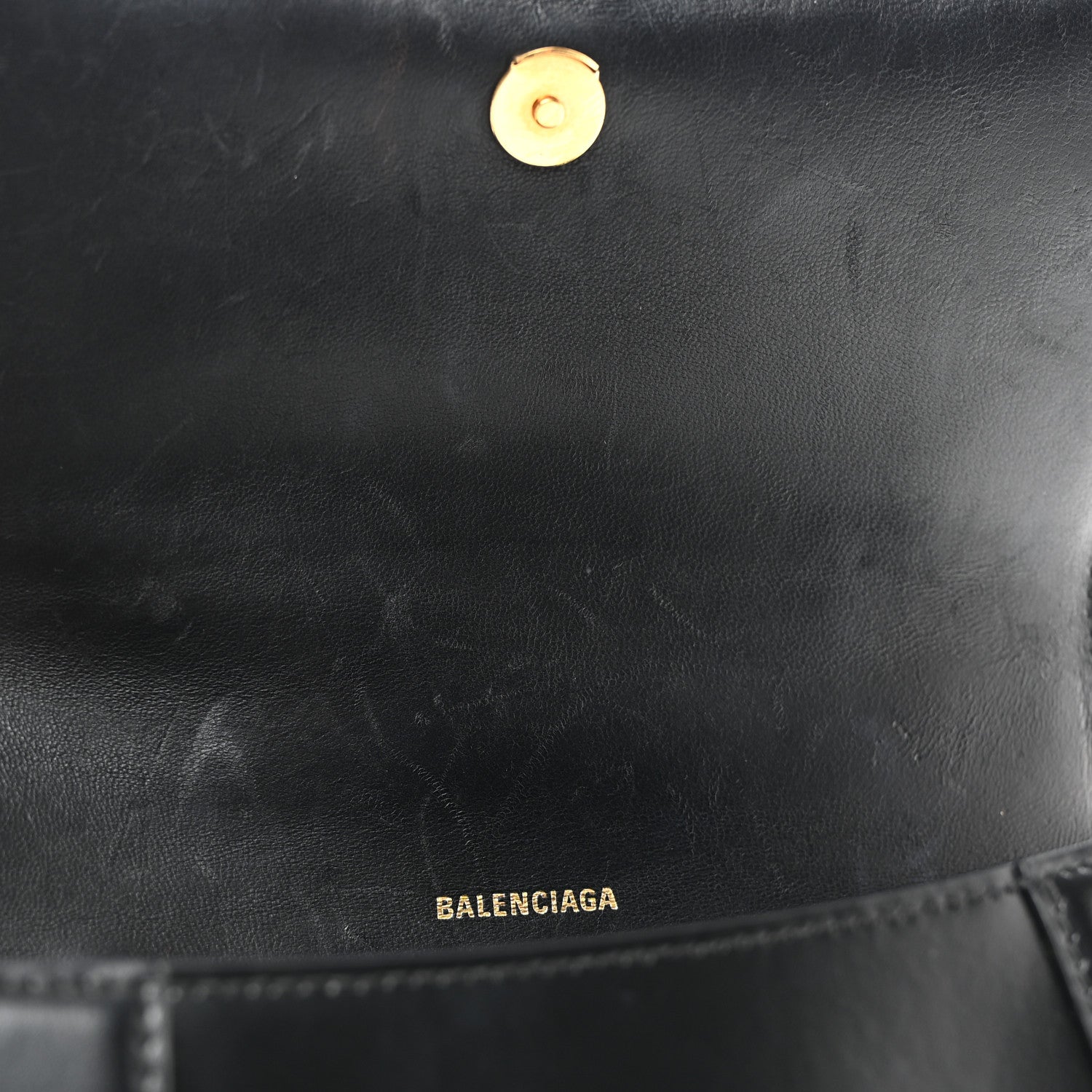 Balenciaga Shiny Box Calfskin Small Hourglass Top Handle Bag Black 12 of 12