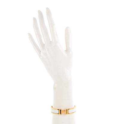 Hermes Enamel Narrow Clic Clac H Bracelet PM White 2 of 5