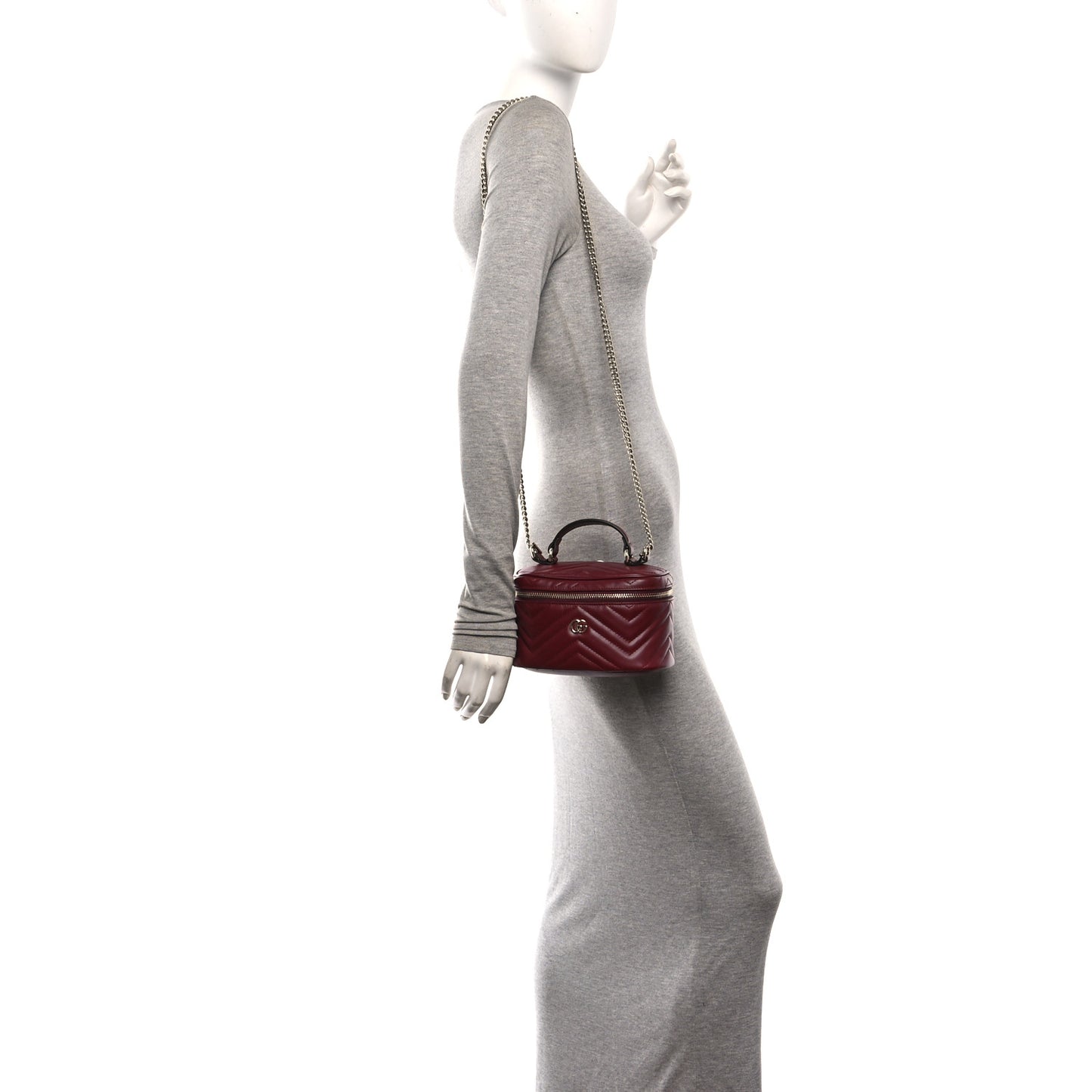 Calfskin Matelasse GG Marmont Vanity Cosmetic Case Burgundy
