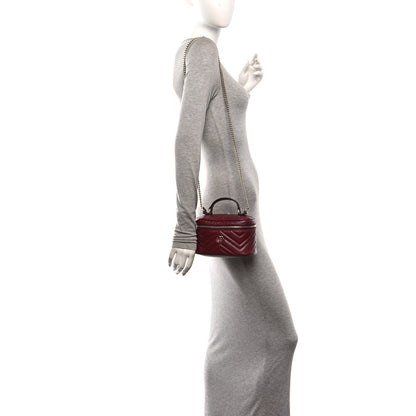 Gucci Calfskin Matelasse GG Marmont Vanity Cosmetic Case Burgundy 2 of 12