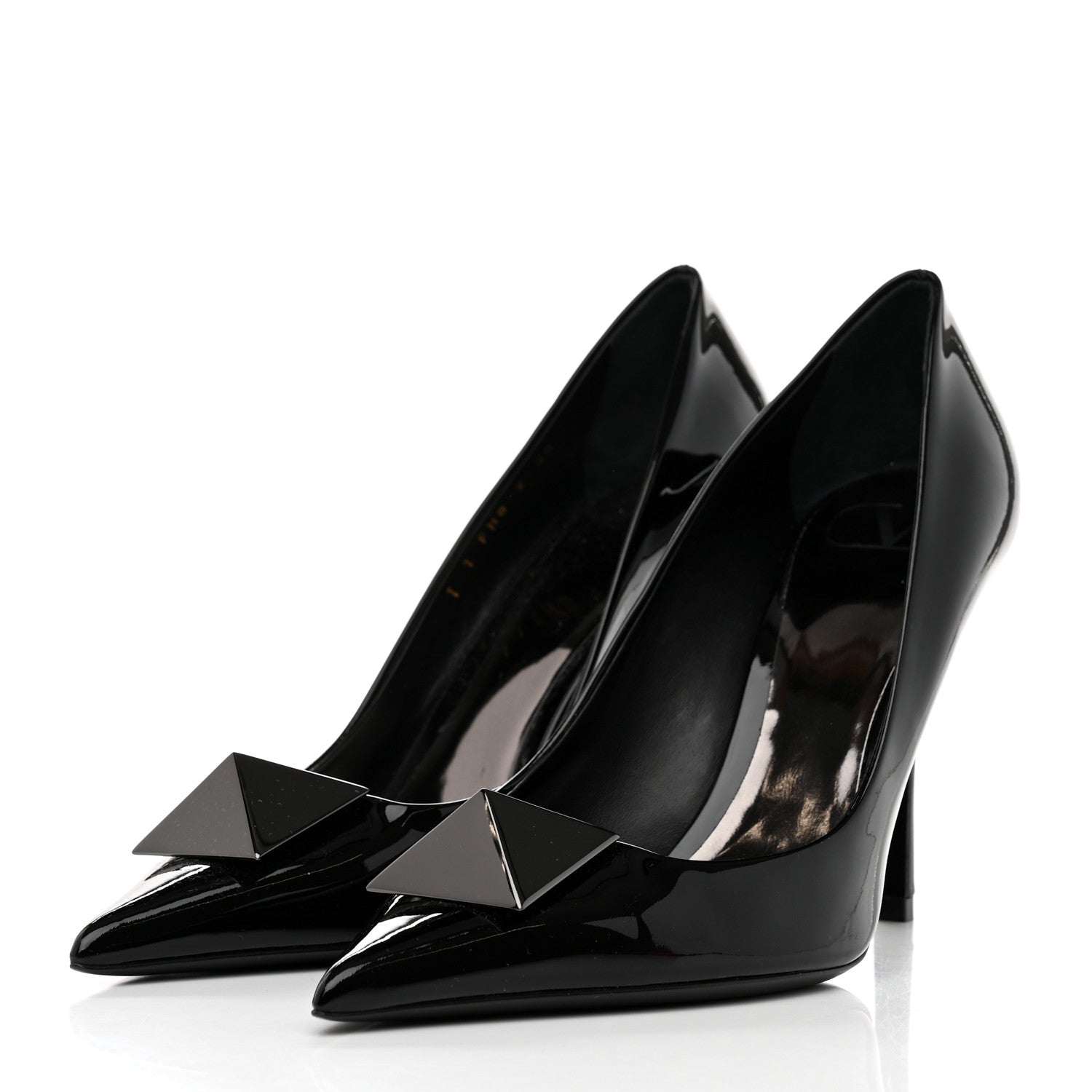Valentino Garavani Patent Tonal One Stud 100mm Pumps 38 Black 3 of 8