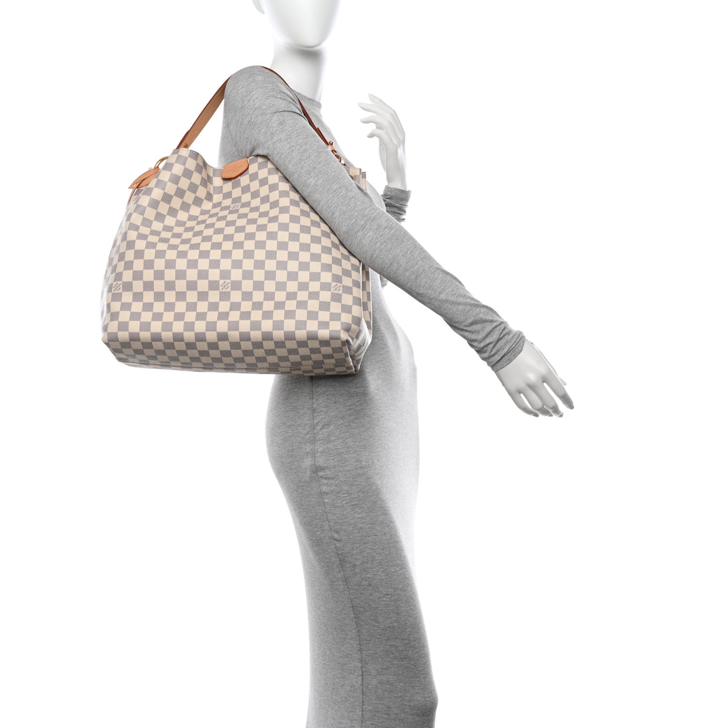 Louis Vuitton Damier Azur Graceful MM Rose Ballerine 2 of 12