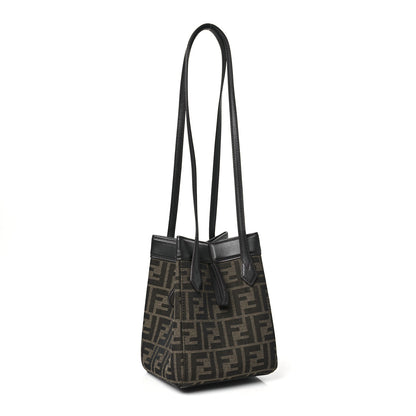 Fendi Fabric Jacquard Vitello Grace FF 1974 Mini Fendi Origami Tobacco Moro Ebano 3 of 10