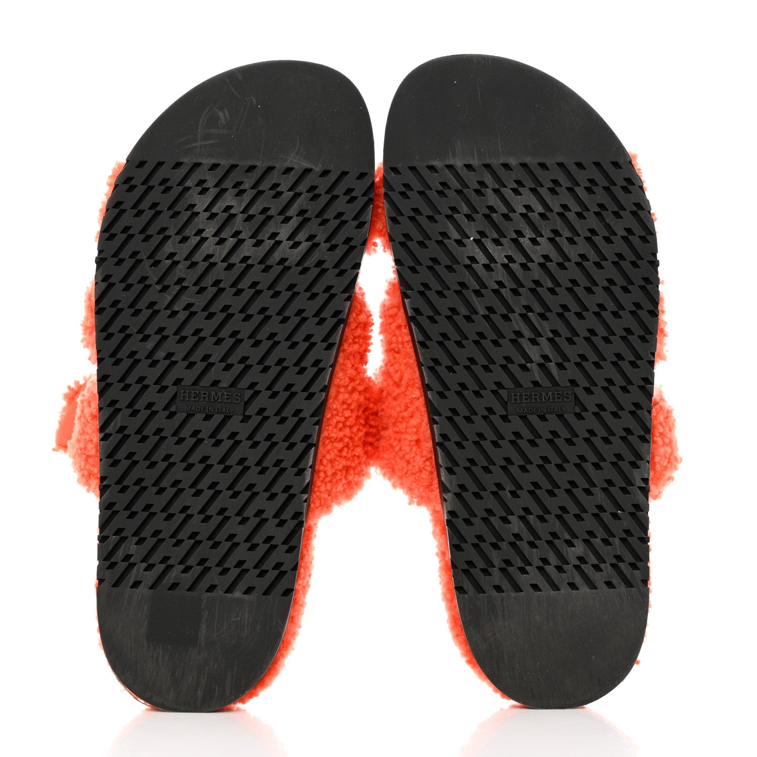 Hermes Woolskin Womens Chypre Sandals 39.5 Orange 5 of 11