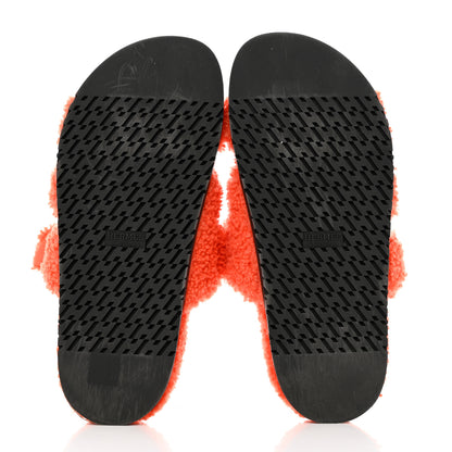 Hermes Woolskin Womens Chypre Sandals 39.5 Orange 5 of 11
