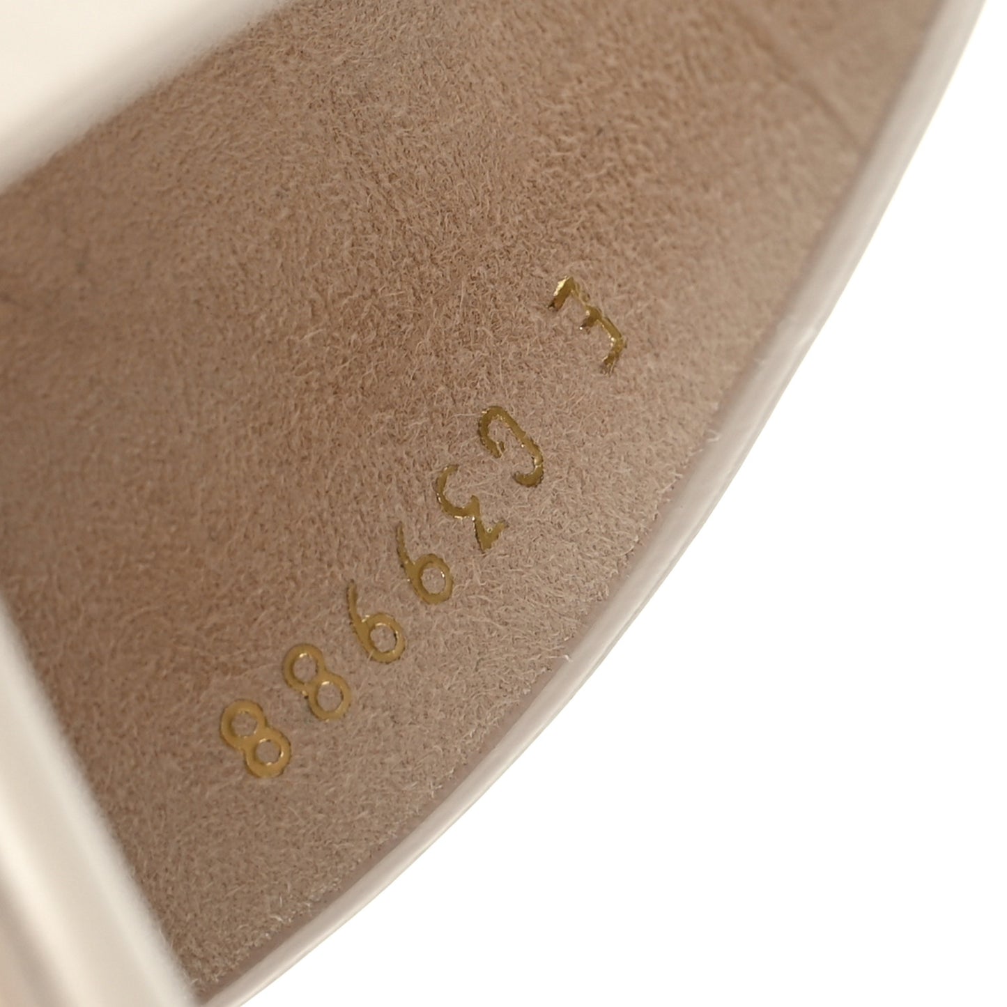 Calfskin Patent Calfskin Logo Mules 38 Ivory White
