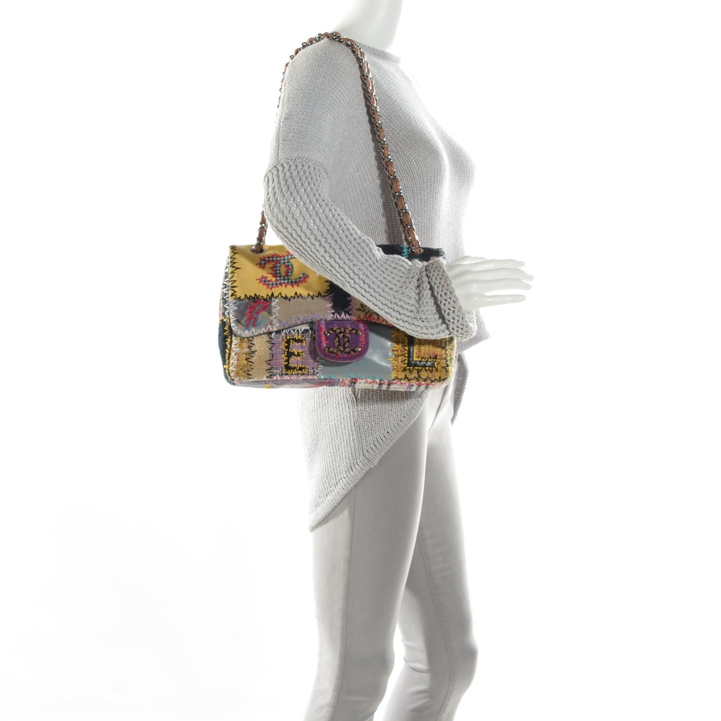 Patchwork Jumbo Flap Yellow Multicolor