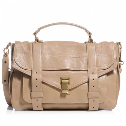 Proenza Schouler Lambskin PS1 Medium Satchel Stone 1 of 9