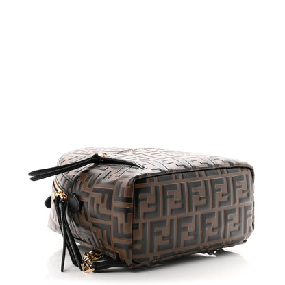 Fendi Vitello Bi-Color FF 1974 Embossed Mini Backpack Maya Black 3 of 9