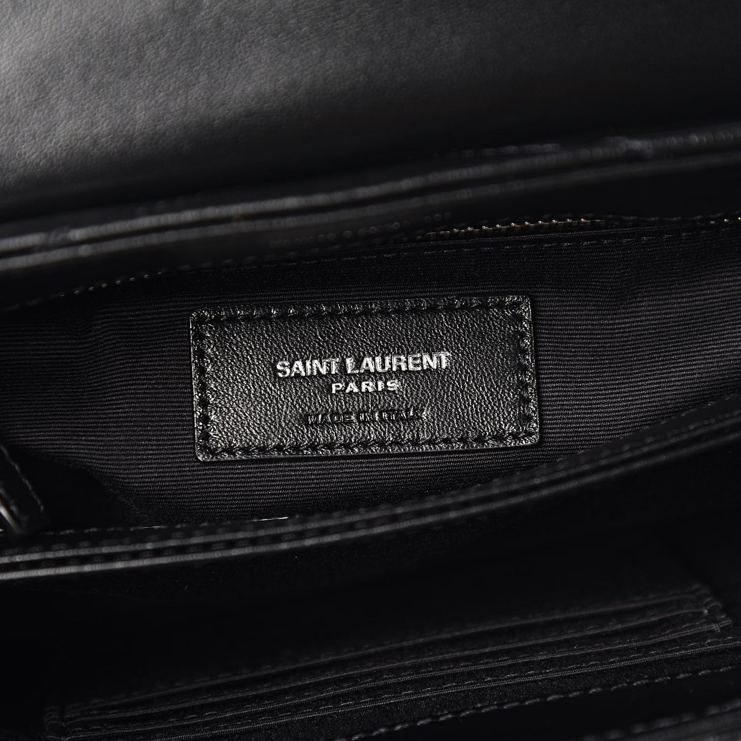 Calfskin Y Quilted Monogram Toy Loulou Crossbody Bag Black