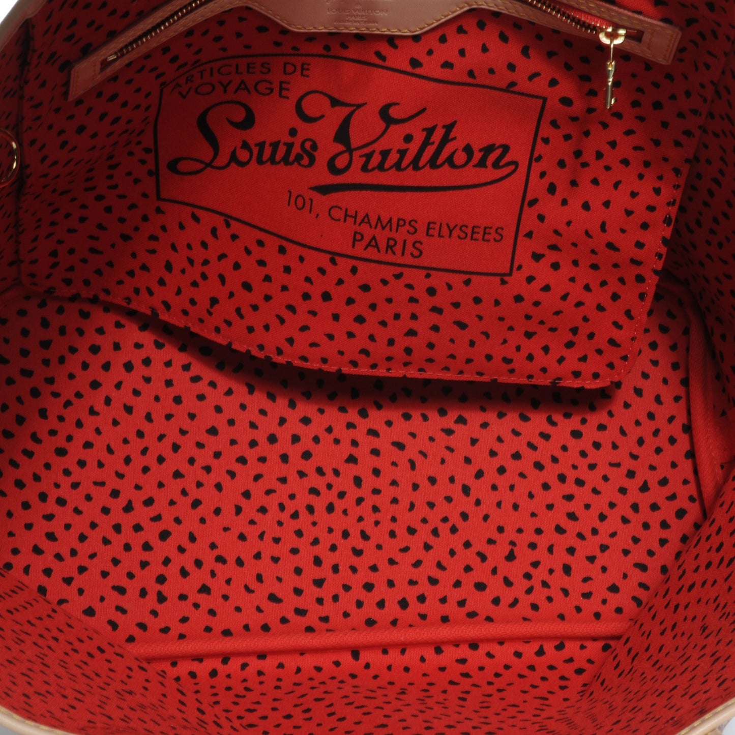 Monogram Kusama Waves Neverfull MM Red