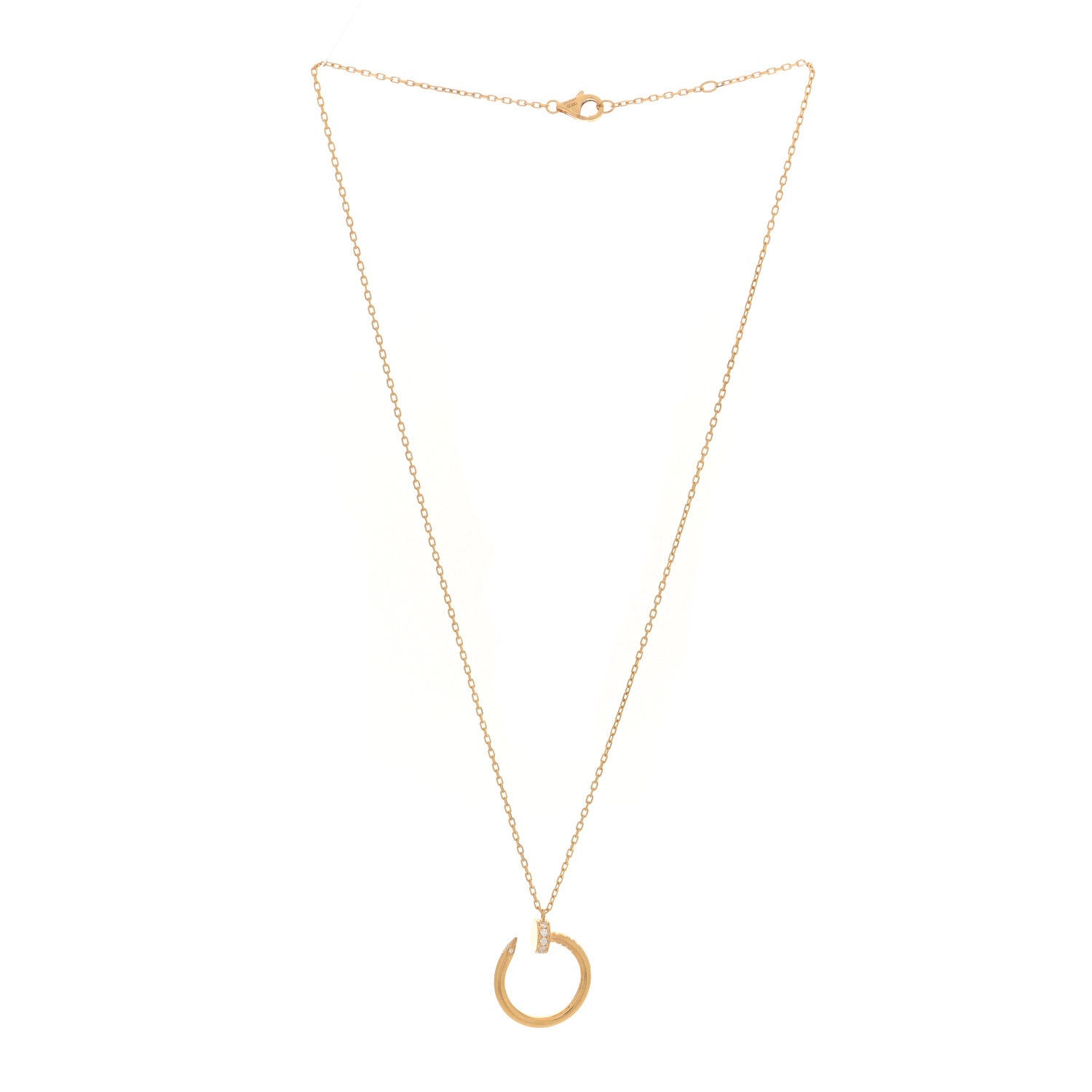 Cartier 18K Yellow Gold Diamond Juste Un Clou Pendant Necklace 3 of 5