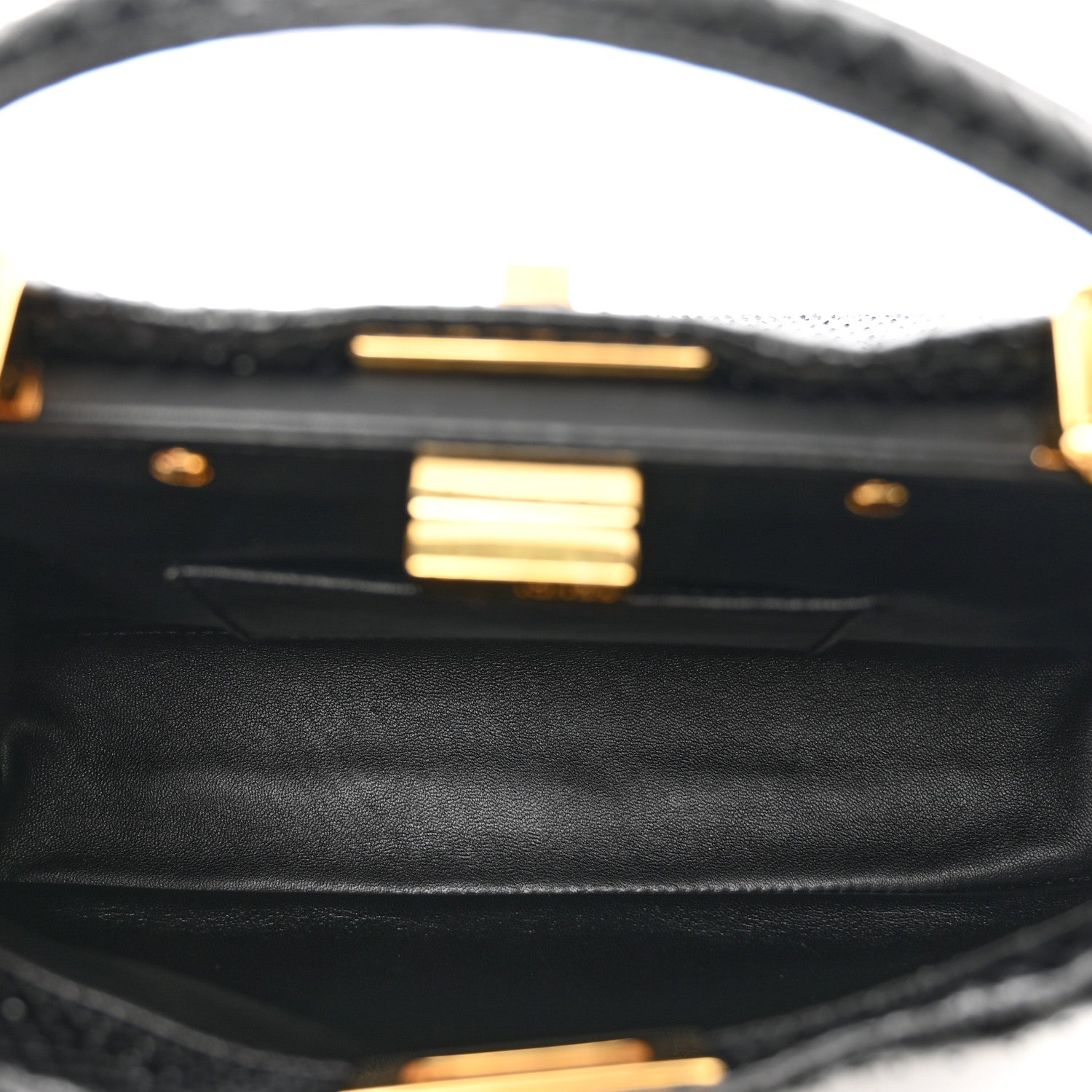 Fendi Snakeskin Nappa Mini Peekaboo Iconic Satchel Black 4 of 9