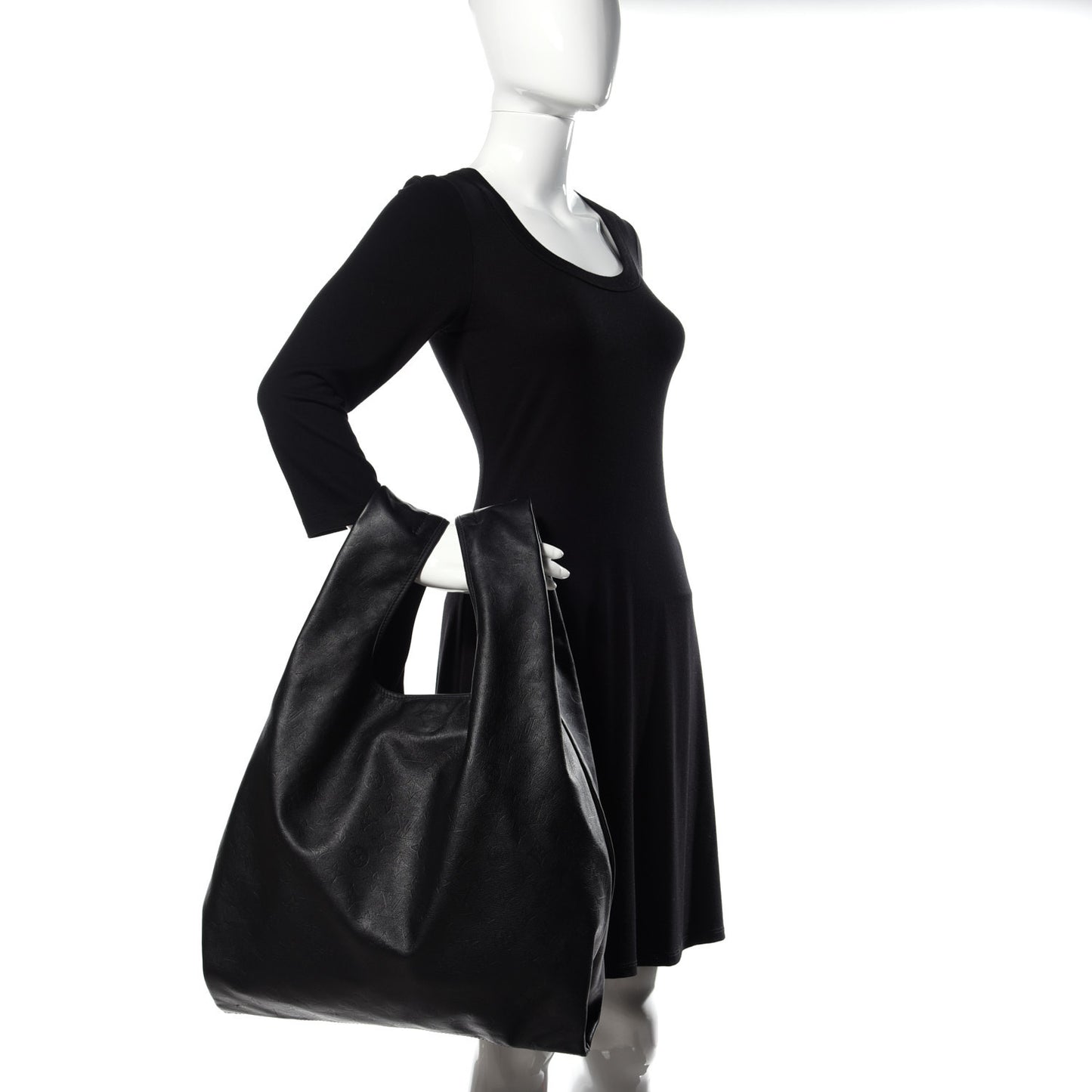 Calfskin Monogram Shadow Tote Black