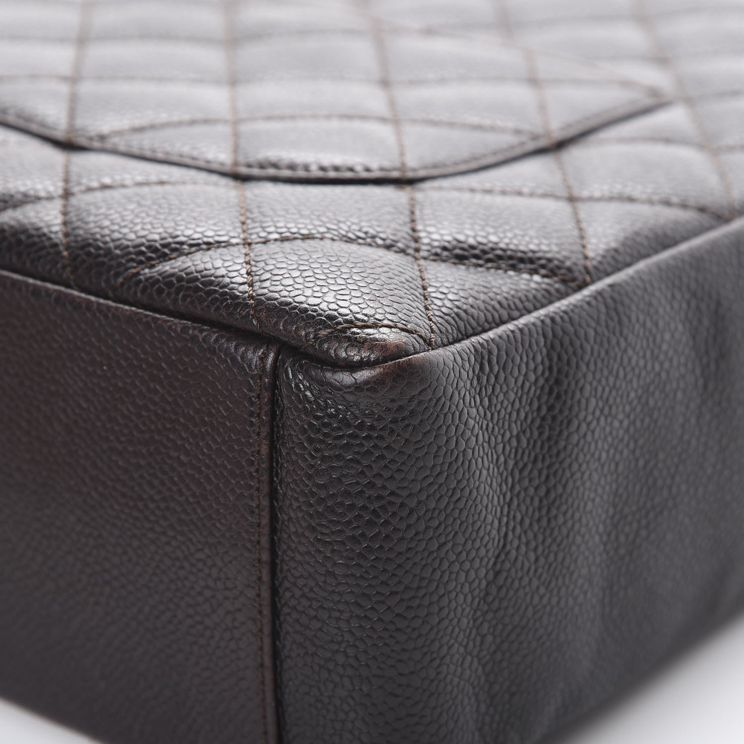 Chanel Caviar Petit Shopping Tote PST Dark Brown 10 of 15