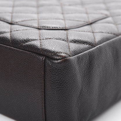 Chanel Caviar Petit Shopping Tote PST Dark Brown 10 of 15