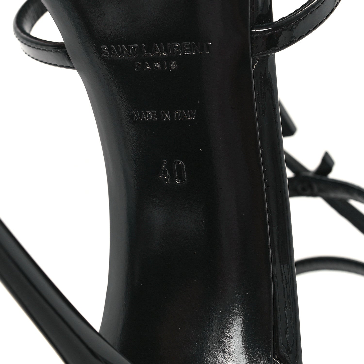Saint Laurent Patent Cassandra 100 Sandals 40 Black 7 of 9