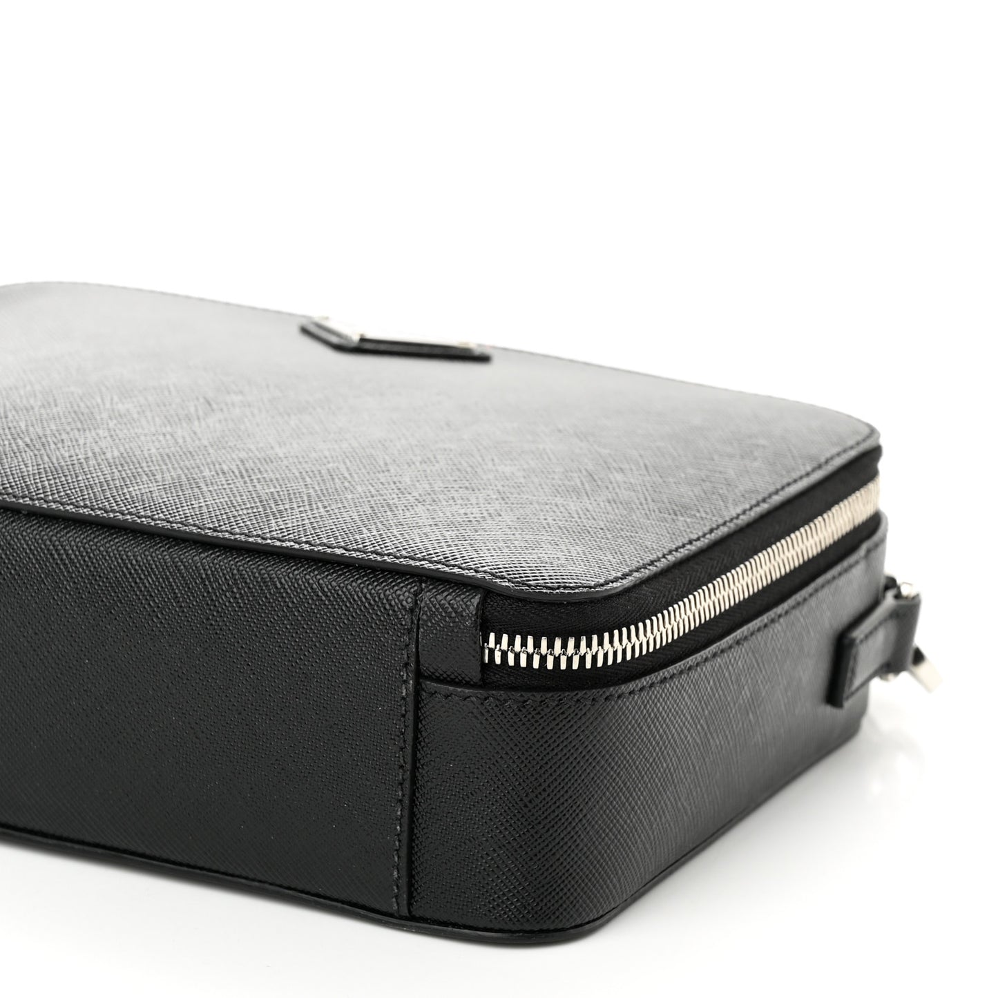 Saffiano Travel Medium Brique Crossbody Bag Black