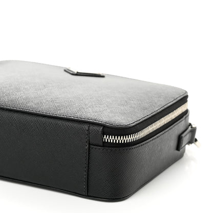 Prada Saffiano Travel Medium Brique Crossbody Bag Black 9 of 9