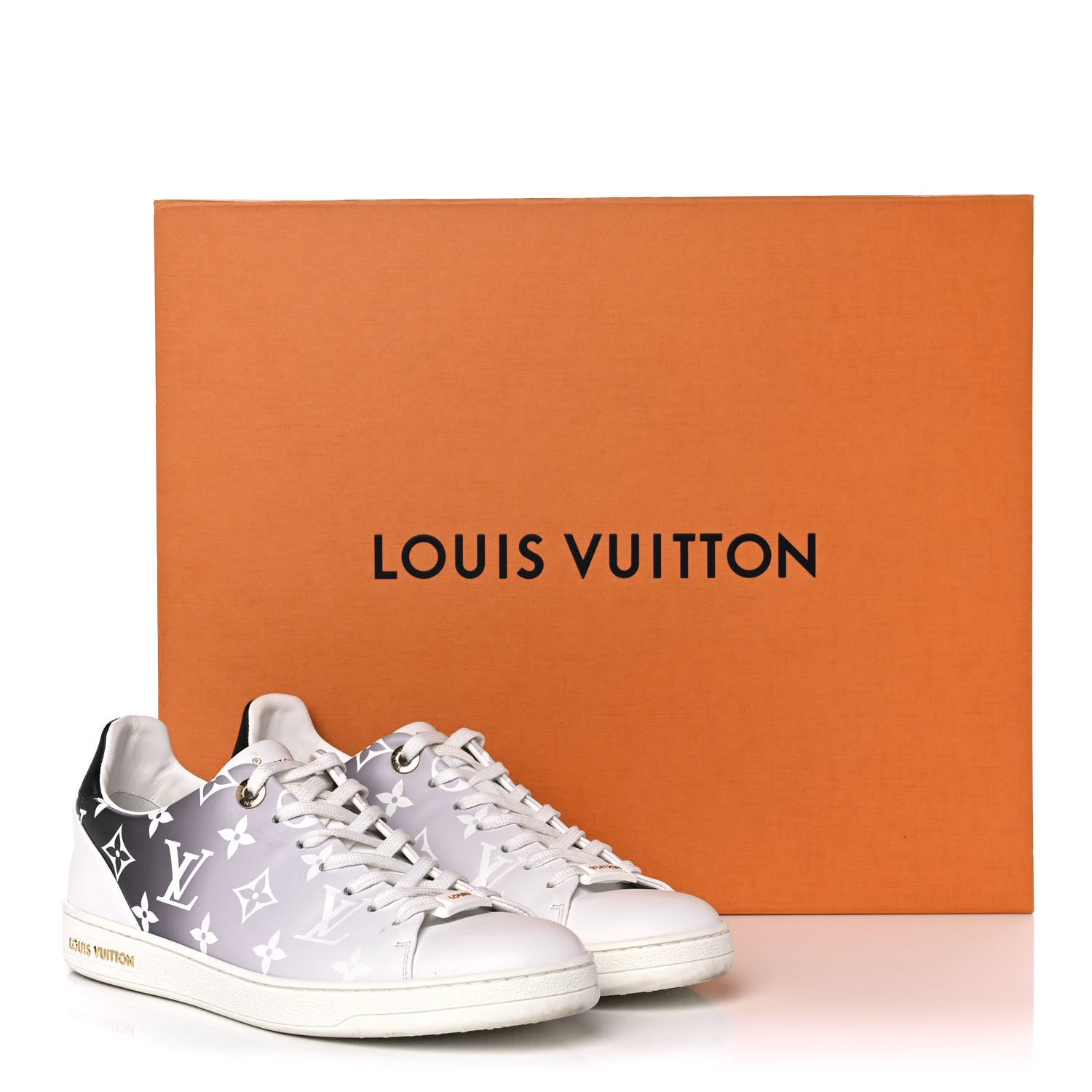 Louis Vuitton Calfskin Monogram Frontrow Sneakers 38.5 White Black 9 of 9