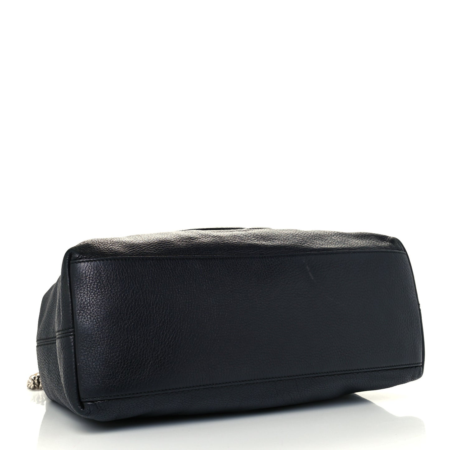 Pebbled Calfskin Medium Soho Chain Shoulder Bag Black