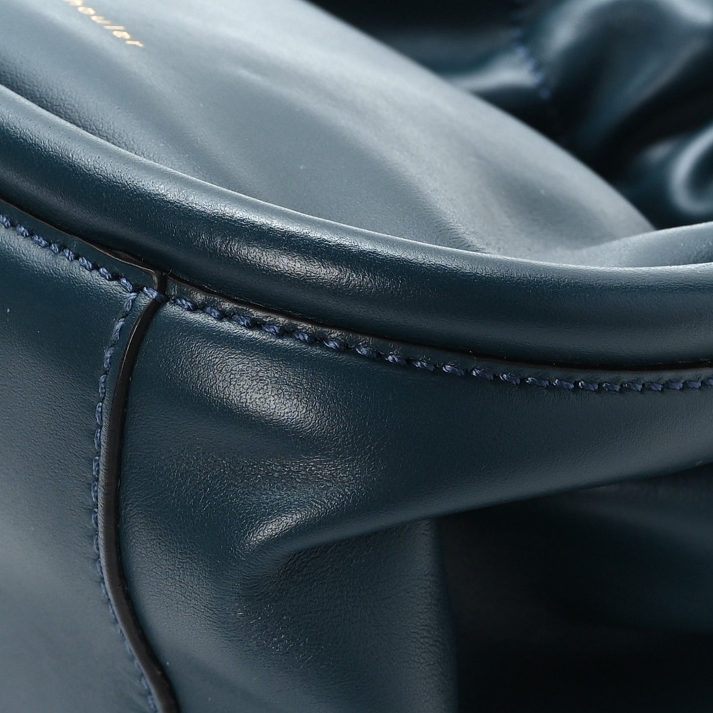 Calfskin Small Ruched Tote Navy