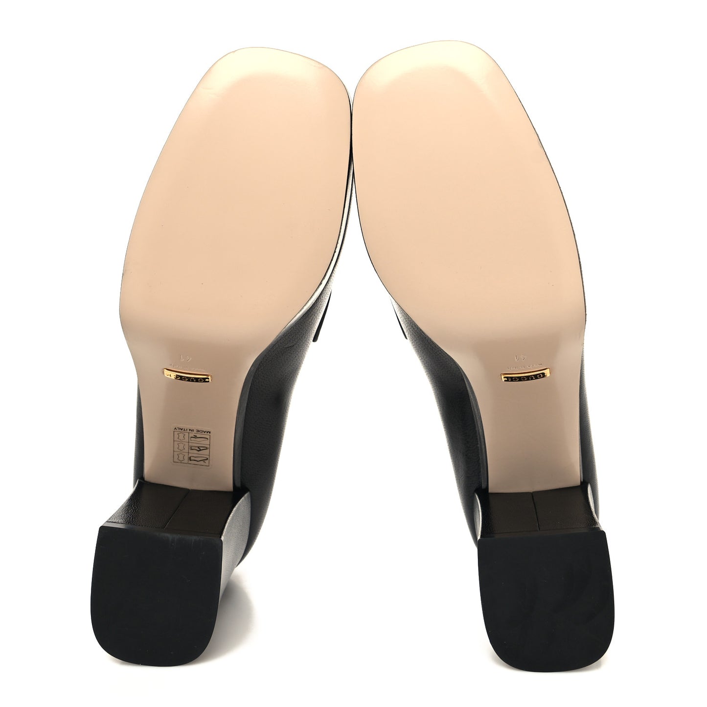 Goatskin Houdan Mid Heel Platform Loafers 41 Black
