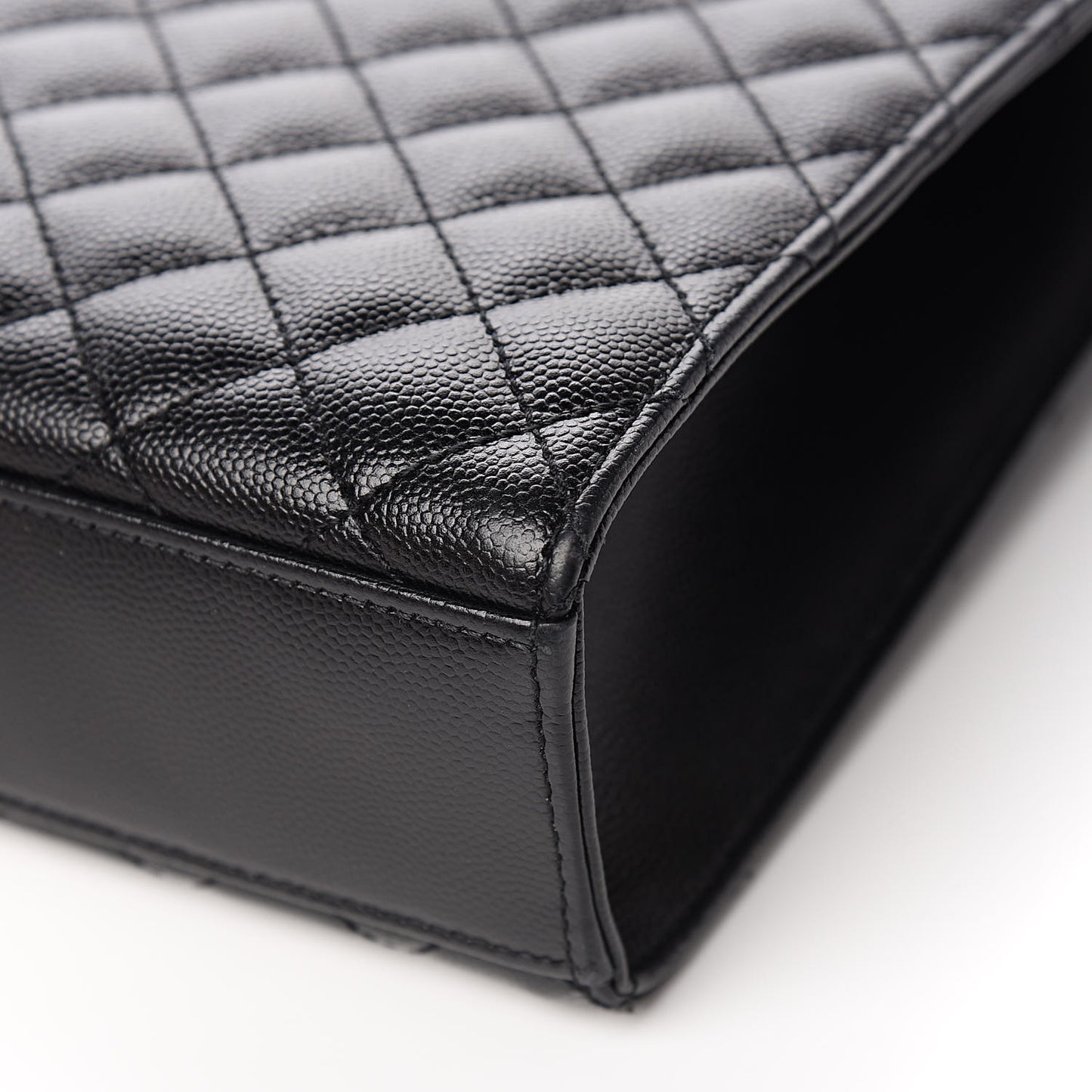 Grain De Poudre Textured Mixed Matelasse Large Triquilt Monogram Monochrome Satchel Black
