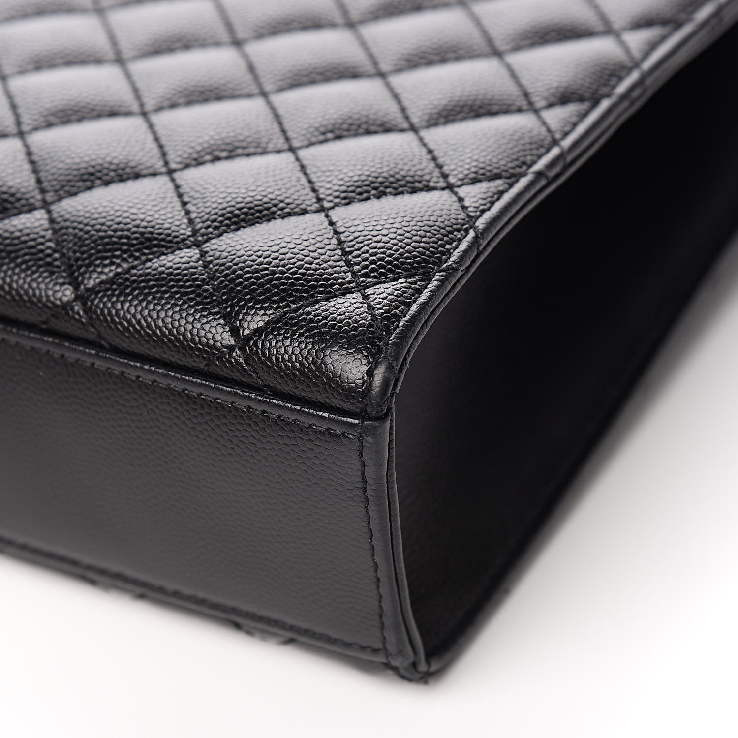 Saint Laurent Grain De Poudre Textured Mixed Matelasse Large Triquilt Monogram Monochrome Satchel Black 12 of 13