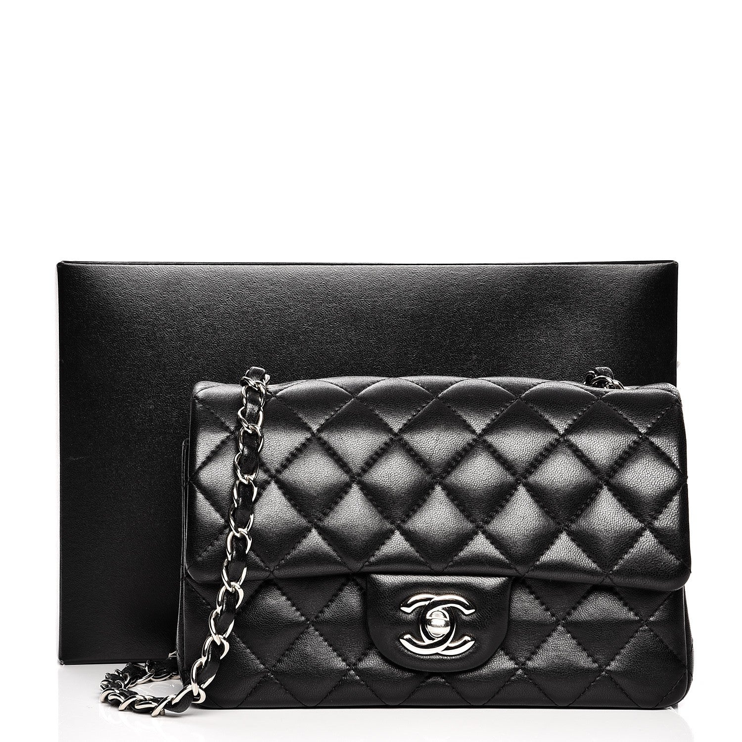 Chanel Lambskin Quilted Mini Rectangular Flap Black 9 of 9