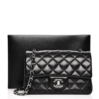 Chanel Lambskin Quilted Mini Rectangular Flap Black 9 of 9