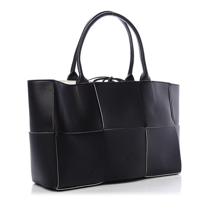 Bottega Veneta Nappa Maxi Intrecciato Arco Tote Black White 4 of 14