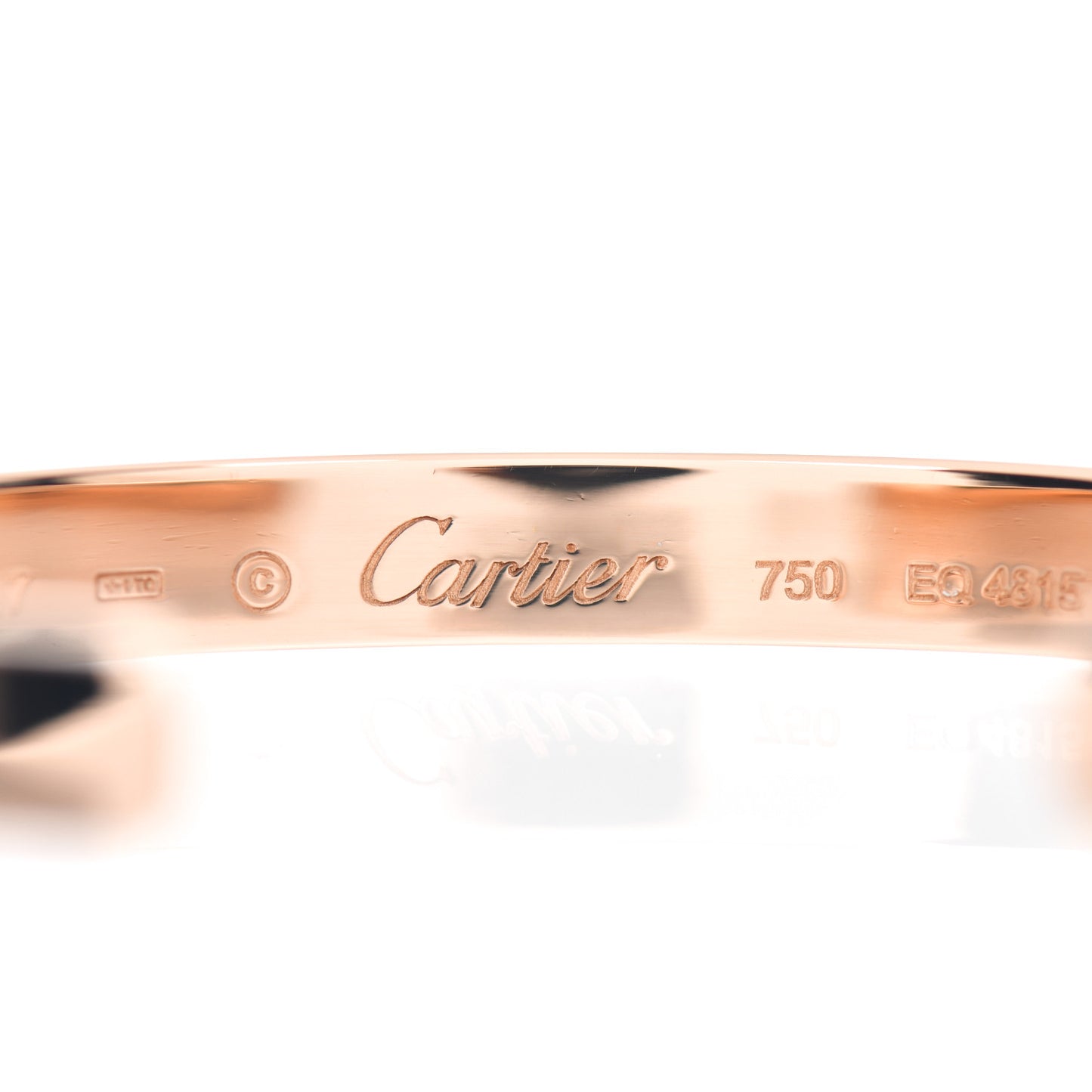 18K Pink Gold LOVE Cuff Bracelet 17