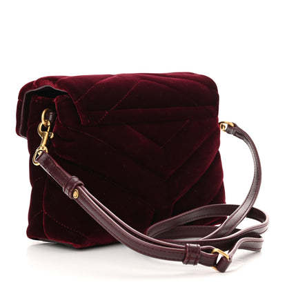 Saint Laurent Velvet Y Quilted Monogram Toy Loulou Crossbody Bag French Burgundy 3 of 10